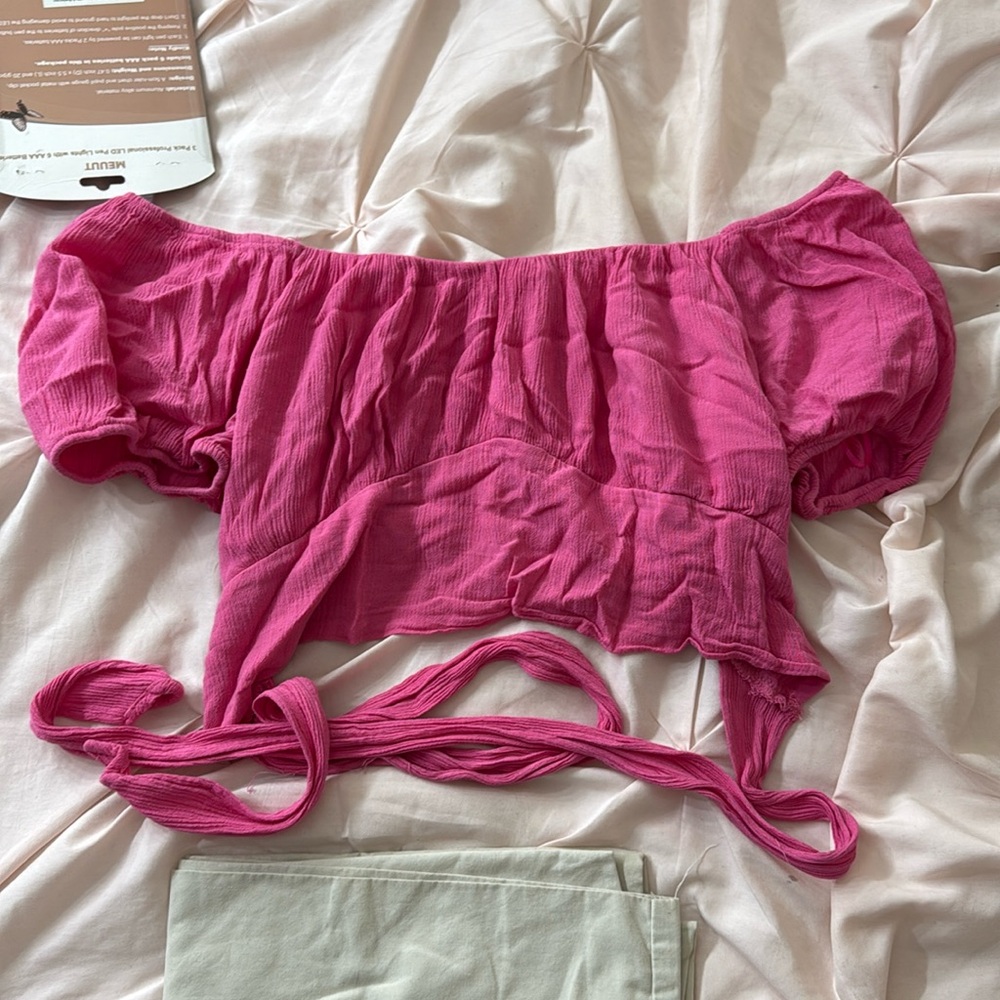 Pink off shoulder top